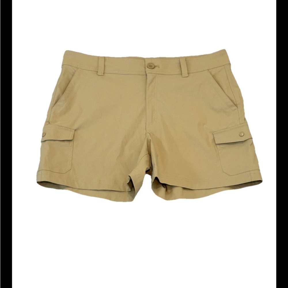 Eddie Bauer Tan Nylon Outdoor Hiking Cargo Camping Shorts Size 14